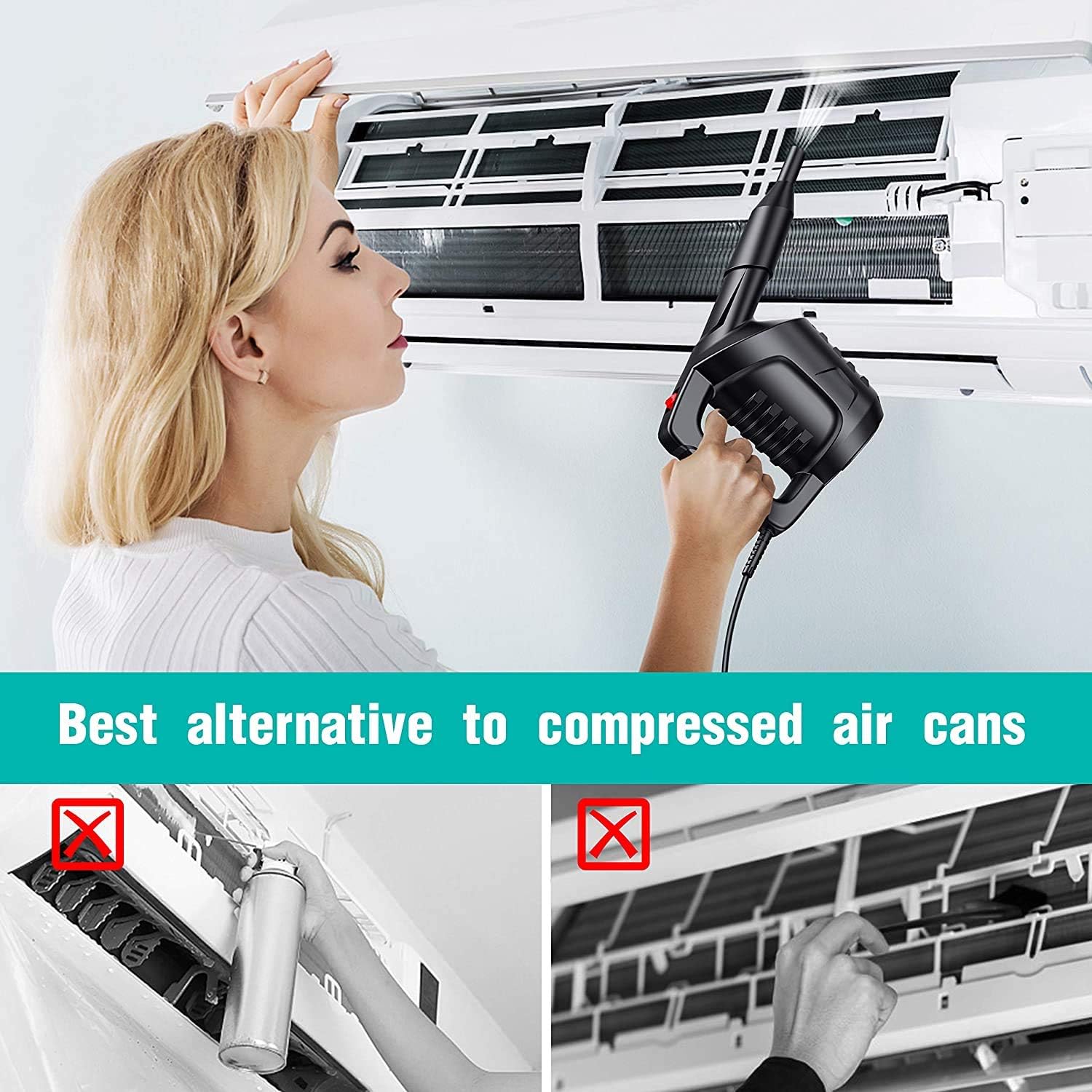 MECO ELEVERDE High-Pressure Electric Air Duster Blower Compressed Air Computer Cleaner Air Pump Air Spray for Cleaning Dust Crumbs - Image 5