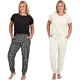 Blush by Us Angels Ultra Soft Women's Pajama Set, Breathable Light Stretchy, Ladies Lounge Set, 4-Piece PJ Set