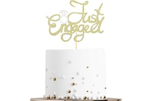 Sotpot 1 Pack Just Engaged Cake Topper Gold Glitter We're Engaged Cake Pick Engagement Party Decorations for Bridal Engagemen