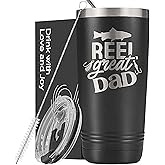 Onebttl Fishing Gifts for Dad, 20oz Stainless Steel Tumbler for Fishing Lover, Laser Logo, Reel Great Dad