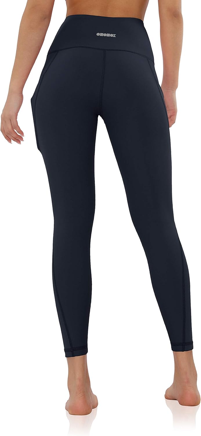 ODODOS Women's High Waisted Yoga Leggings with Pocket, Workout Sports Running Athletic Pants with Pocket: Clothing