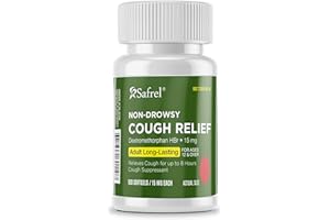 Safrel Non-Drowsy Cough Relief - 100 Count, 15mg Dextromethorphan HBr - 8-Hour, Long-Lasting, Cough Suppressant for Adults & Children- Pack of 1