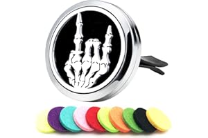 AZNECK 30mm Car Essential Oil Diffuser Vent Clips Air Freshener Vent Clip Aromatherapy Car Accessories 10 Felt Pads for Gift Women (Punk Rock Roll)