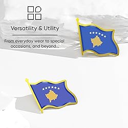 Kosovo Flag Lapel Pin - Enamel Metal National Badge