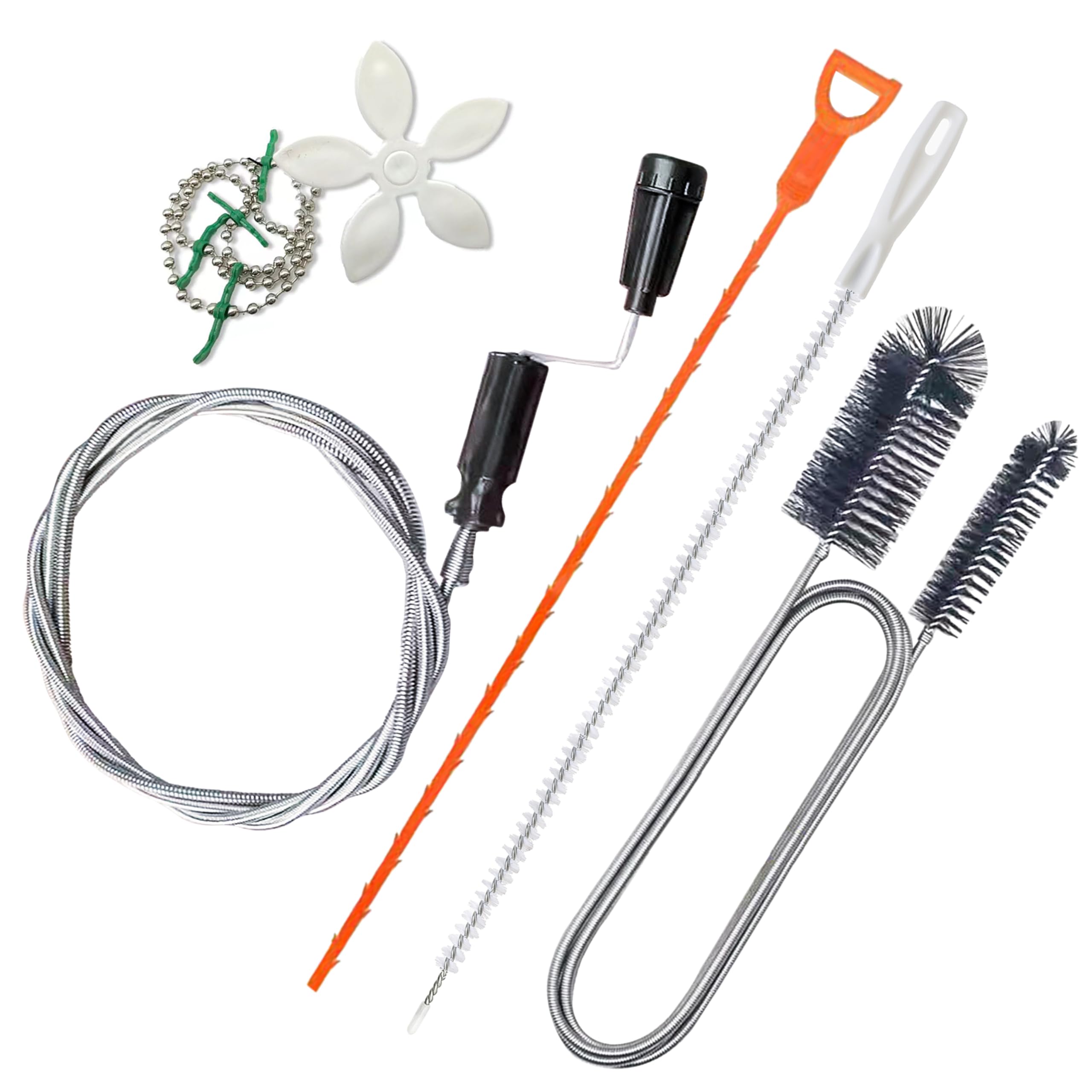 5 Pcs Drain Unblocker Set 118 inch Drain Auger Wire 61 inch Flexible Pipe Cleaner Brush and 19.7 inch Sink Unblocker Tool Drain Snake for Kitchen Bathroom Shower Plughole Unblocker