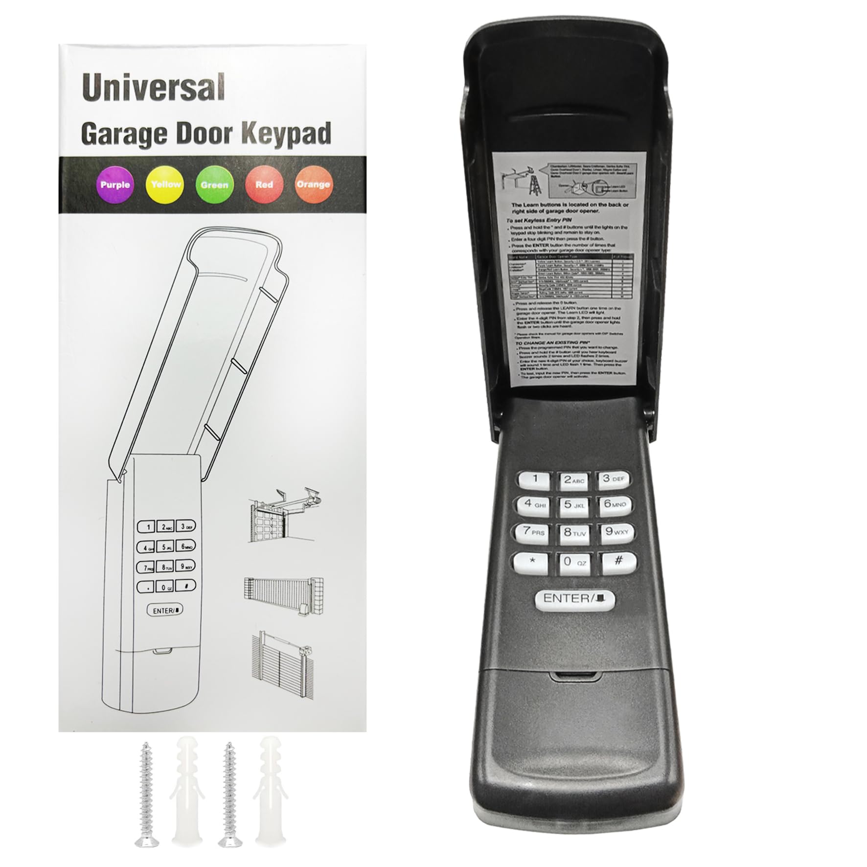 Photo 1 of Universal Garage Door Opener Keypad for Liftmaster Chamberlain Craftsman Wayne Dalton Openers Produced since 1993, Wireless Keypad Keyless Entry,Replaces 877/878MAX 377/977/877/66LM,SafeSecurity-Black