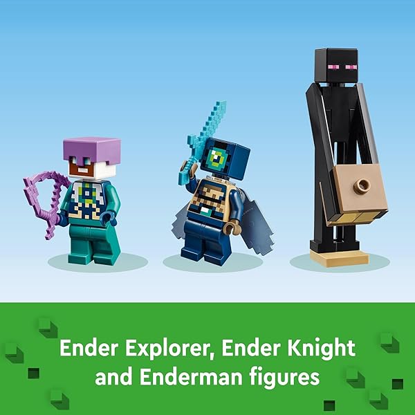LEGO MINECRAFT THE ENDER DRAGON AND END SHIP BUILDING SET, VIDEO GAME TOY WITH 2 MINECRAFT MINIFIGURES, DRAGON TOY ACTION PLAYSET FOR KIDS, BIRTHDAY GIFT FOR BOYS AND GIRLS AGES 8 AND UP, 21264