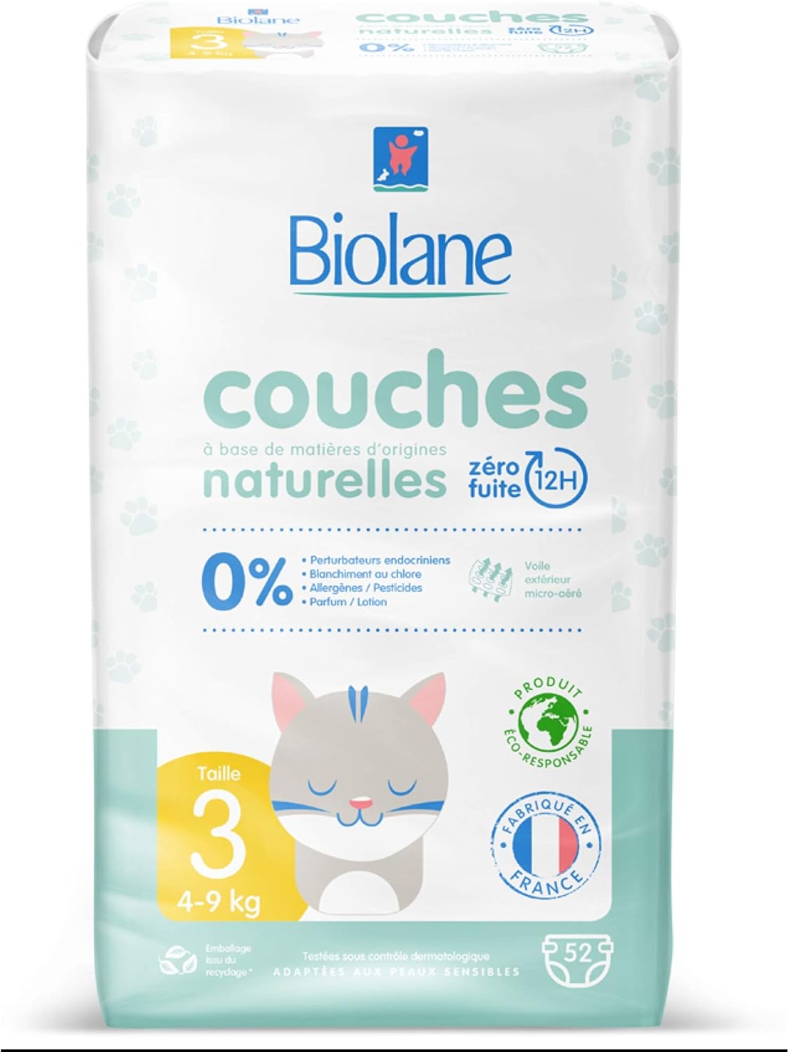 4 9 Kg Biolane Couches Naturelles 52 Couches Taille 3 Couches Jetables Bebe Et Puericulture Centroarco Com