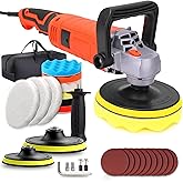 Buffer Polisher, Powerful Buffer Waxer, 7 Variable Speed 1000-3500 RPM,Rotary Polisher with 6" and 7" Backing Plate, 1580W Rotary Polisher for Car Polishing, Waxing, Glaze, Sanding