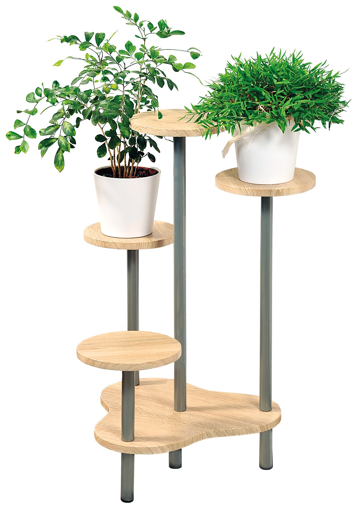 Kesper Oak Decor Flower Stand, Brown/Grey