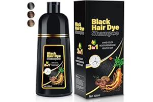 JIESSIA Black Hair Color Shampoo 3-in-1 Color Shampoo, 100% Gray Coverage Fast color coverage for gray hair, easy to use and long-lasting black shampoo for women and men (16.9 oz)