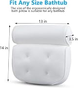 Taylor & Brown Spa Bath Pillow Large 38x35cm White Head Neck Shoulder Back view 7