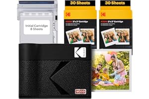 KODAK Mini 3 ERA 4PASS Portable Photo Printer (Black, Printer + Initial 8 Sheets + 60 Sheets)