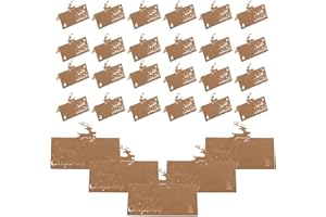 Parliky 50pcs Kraft Christmas Place Cards with Snowflake Reindeer Cutouts Blank Holiday Table Name Tags for