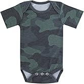Copper Pearl Short Sleeve Bodysuit Baby: Ultra Soft Bodysuits for Newborns, Boys, Girls, and Infants - Stylish, Comfortable, Overlap Shoulders, Premium Knit Fabric - Hunter, 0-3 Months