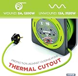 Status 15 Metre Extended Reach Outdoor Power Cable Reel Dual Socket view 5