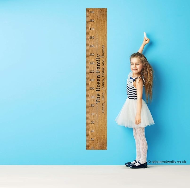 Height Chart Wall Sticker Decal for Kids and Families, Personalised