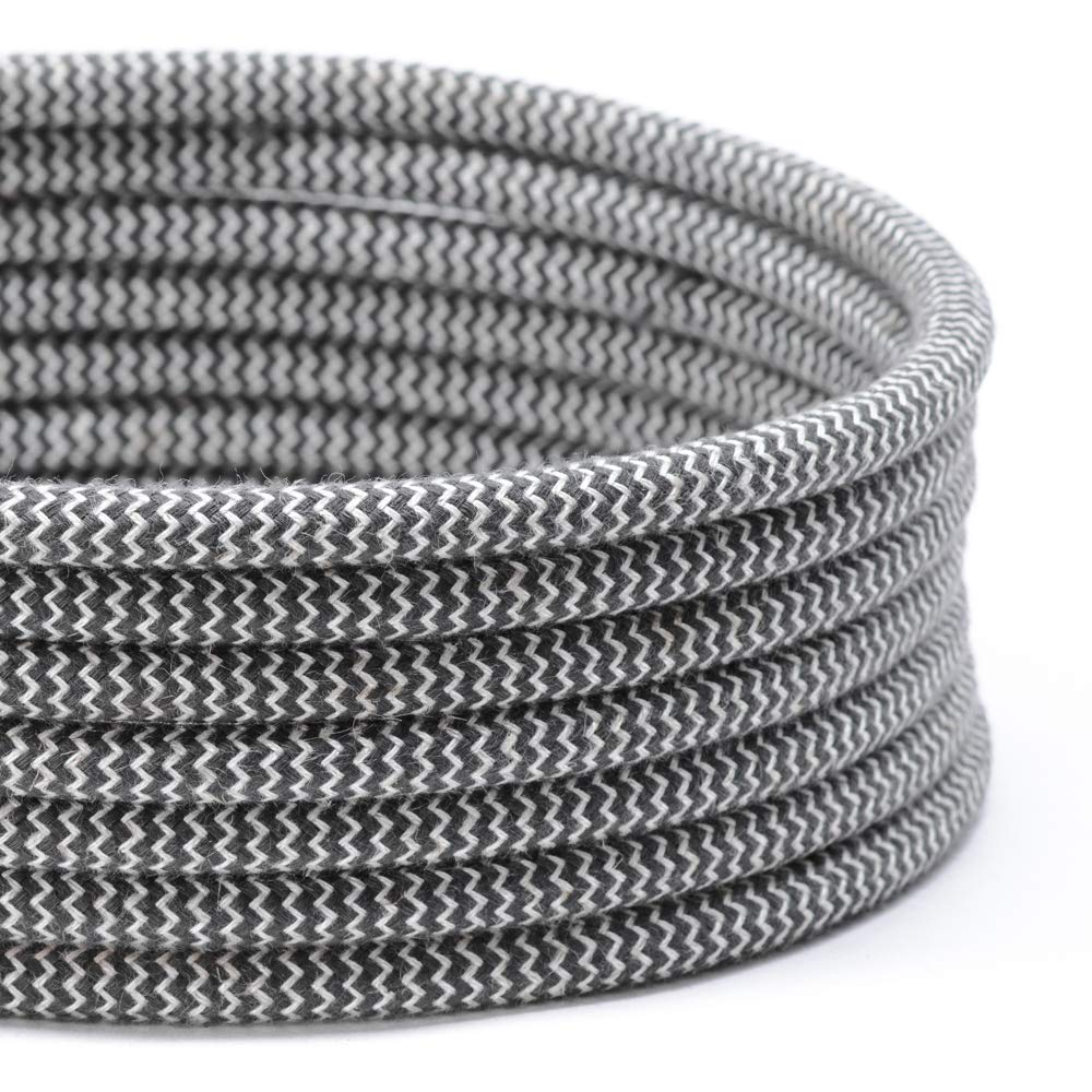 TheCable.Store 3 Core Round Linen Zig Zag Flex Cable 0.75mm Vintage Fabric Braided (20 Metes) — image 1