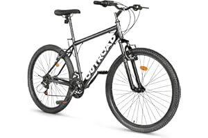 MarKnig Hardtail Mountian Bikes with 21 Speeds Drivetrain, 26 Inch Wheel Mountian Bicycles with Front Suspension, Widened Frame Commuting Bikes with V/Dual Disc Brakes
