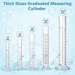 Copkim 5 Pcs Glass Graduated Cylinder Metric Scale