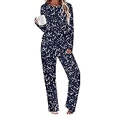 Ekouaer Womens Pajama Sets 2 Piece Sleepwear Soft Pajamas Long Sleeve Pjs Comfy Loungewear S-XXL