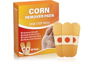 AEE Corn Remover Pads for Feet & Toes - 30 Medicated Patches with 40% Salicylic Acid | Extra Strength Callus Treatment for Small Corns & Calluses, All-Day Adhesive Protection for Active Adults