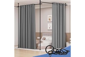 HOMSCREENER Room Divider Folding Privacy Screens with Wheels, 6FT Tall Divider for Room Separation, Movable Room Partitons and Dividers, Indoor Room Dividers Panel with Fabric (Black, 1 Panel-114‘’)
