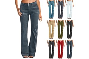 Slakkenreis Women Stretch Twill Wide Leg Pants Casual Straight Leg Chino Pants High Waisted Dressy Flare Pants with Pockets