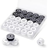 Bupete 25Pcs Sewing Thread, Bobbins and Sewing Threads, Sewing Machine Thread, Size A SA156 Bobbins Thread for Sewing Machine