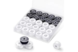 Bupete 25Pcs Sewing Thread, Bobbins and Sewing Threads, Sewing Machine Thread, Size A SA156 Bobbins Thread for Sewing Machine
