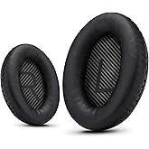 Premium Ear Pad Replacement for Bose Headphones Earpads, Compatible with Bose QuietComfort 35 ii /QC35 /QC25 /QC2 /QC15 /Ae2 /Ae2i /Ae2w /SoundTrue & SoundLink, by Krone Kalpasmos – Classic Black