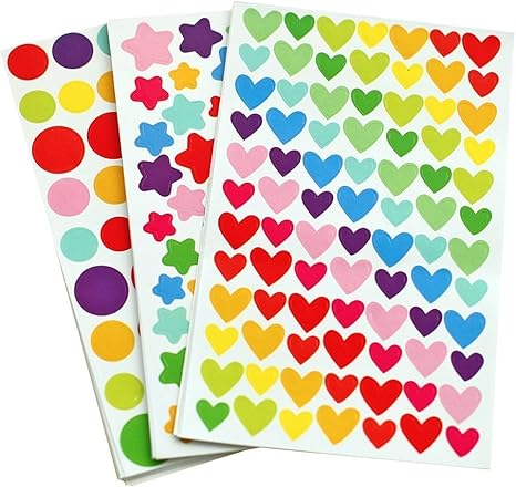 Amazon Com 18 Hojas Coloridas Decorativas De Lunares Corazones