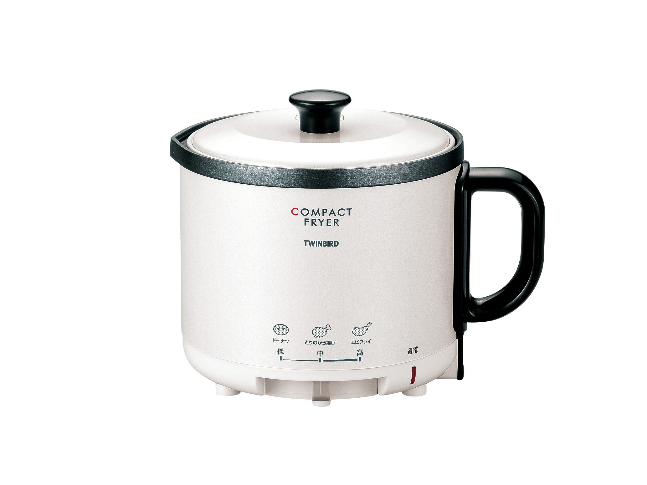 TWINBIRD(ツインバード) 電気フライヤー コンパクト 0.5L 卓上 家庭用 温度調節機能 一人暮らし 揚げ物 からあげ 串カツ 串揚げ パールホワイト EP-4694PW商品画像