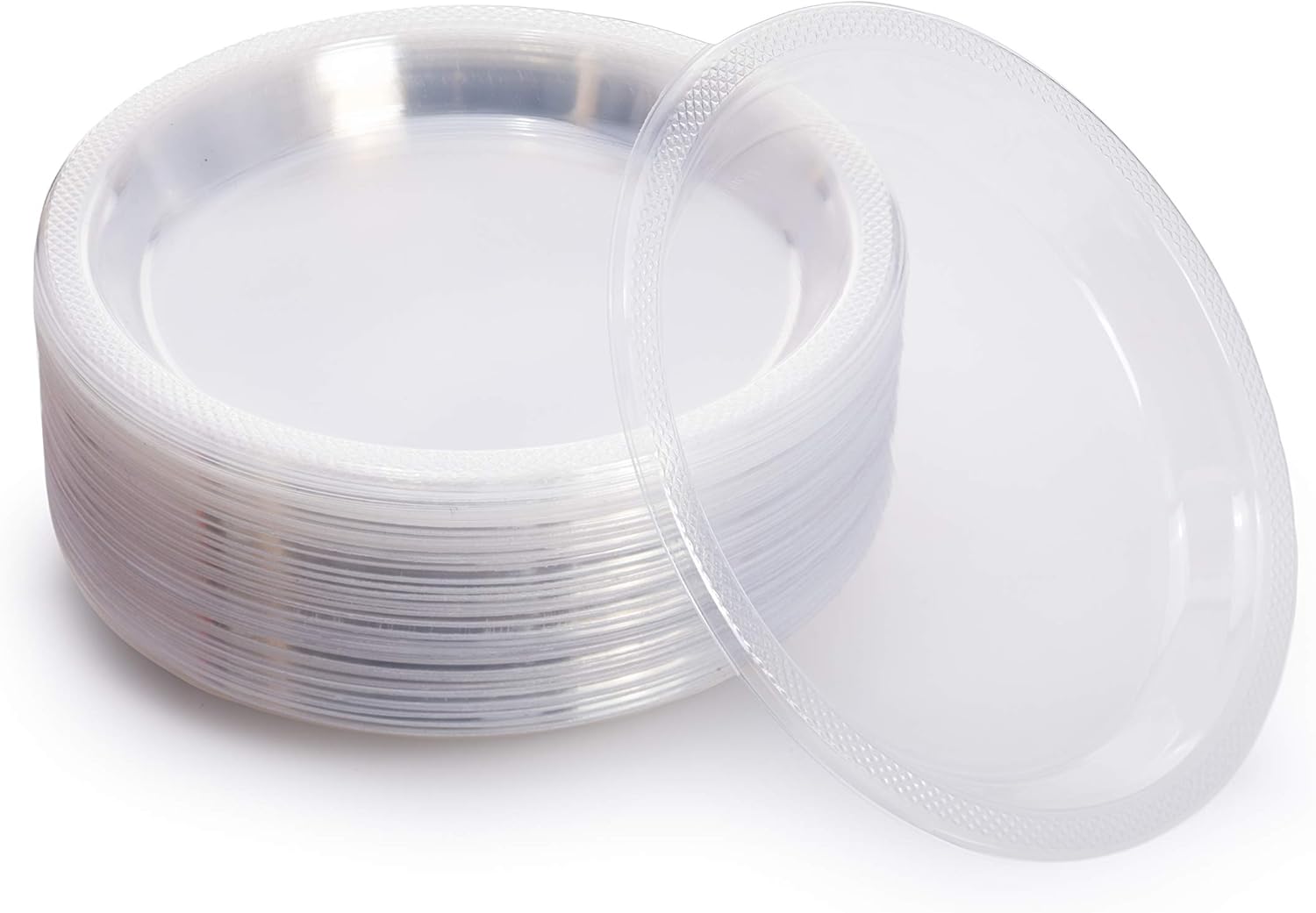 Exquisite 9 Inch. Clear plastic plates Solid Color