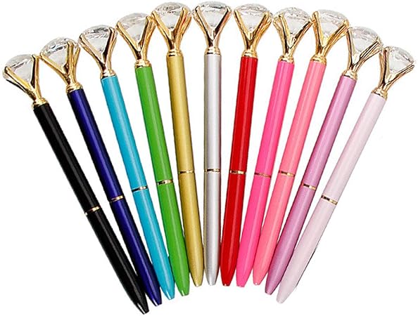 Amazon 10本セット かわいい ファッションガール 学校 オフィス用品 ボーペン メタルペンダイヤモンド ボールペン 配達3 5労働日まで 油性ボールペン 文房具 オフィス用品