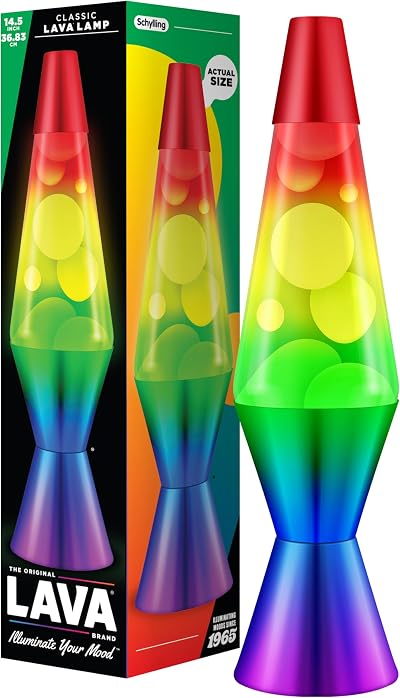 Lava Lamp Rainbow 2179 Hand Painted Globe White Wax 14.5 Inch Lamp