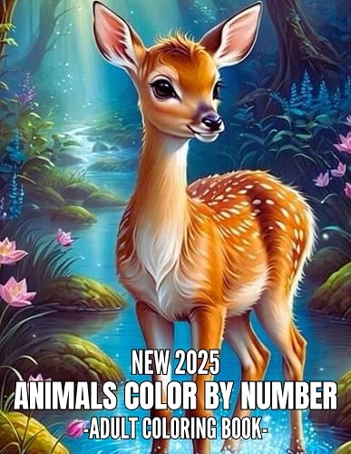 New 2025 Animals Color By Number Adult Coloring Book: Color By Number ...