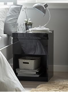 Pair Of High Gloss Bedside Cabinets With 2 Drawers Marina