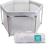 Tutti Bambini Foldable Baby Playpen with Mesh Walls & Travel Bag - Silver