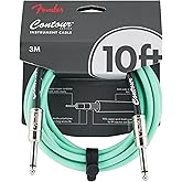 Fender Contour Instrument Cable, Guitar Cable, Guitar Accessories, Straight/Straight, Seafoam Green, 10 ft