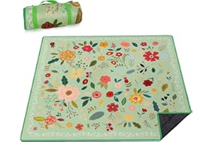 Wruzbxcn Picnic Blankets Boho Waterproof Sandproof Picnic Beach Blanket Foldable Portable Travel Large Boho Flower Camping Blanket for Outdoor Beaches,Parks,Hiking- 80" X 80"