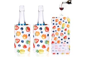 Ruheaou Active Wine Cooler, Freezer Sleeve, Quick Cooling, Keeps Drink Cold, 2 Packs