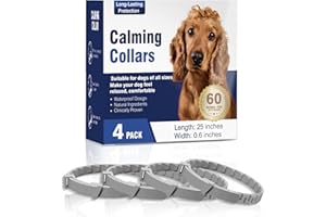 LIWENQI Calming Collar for Dogs 4 Packs Dog Pheromone Collars Pheromones Calm Lasts 60 Days Relief Anxiety Stress Separation Relieve Bad Behavior 25 Inches Size Adjustable Fit All Small Medium and Large Dog