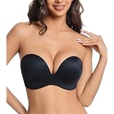 Curyon Wireless Strapless No Slip Seamless Push Up Supportive Bra | Side Fishbone Wing Support,Wing-Shaped Padding, Gentle Lift,Push Up,Stay in Place,Non Slip,Everyday