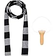 obmwang Novelty Gray and Black Striped Scarf and Fake Long Nose Cosplay Costumes for Adults Halloween Party