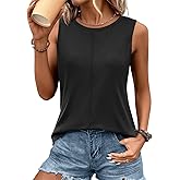 JUSTFASHIONNOW Sleeveless Tank Tops for Women Summer High Neck T Shirts Dressy Casual Cute Tops 2026 Trendy Blouses