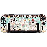BLINGKIYO Protective Case Compatible with Nintendo Switch, Dockable Protective Cover for Switch2/OLED, Cute Switch Shell - Mint Chocolate Bear (for Switch2)