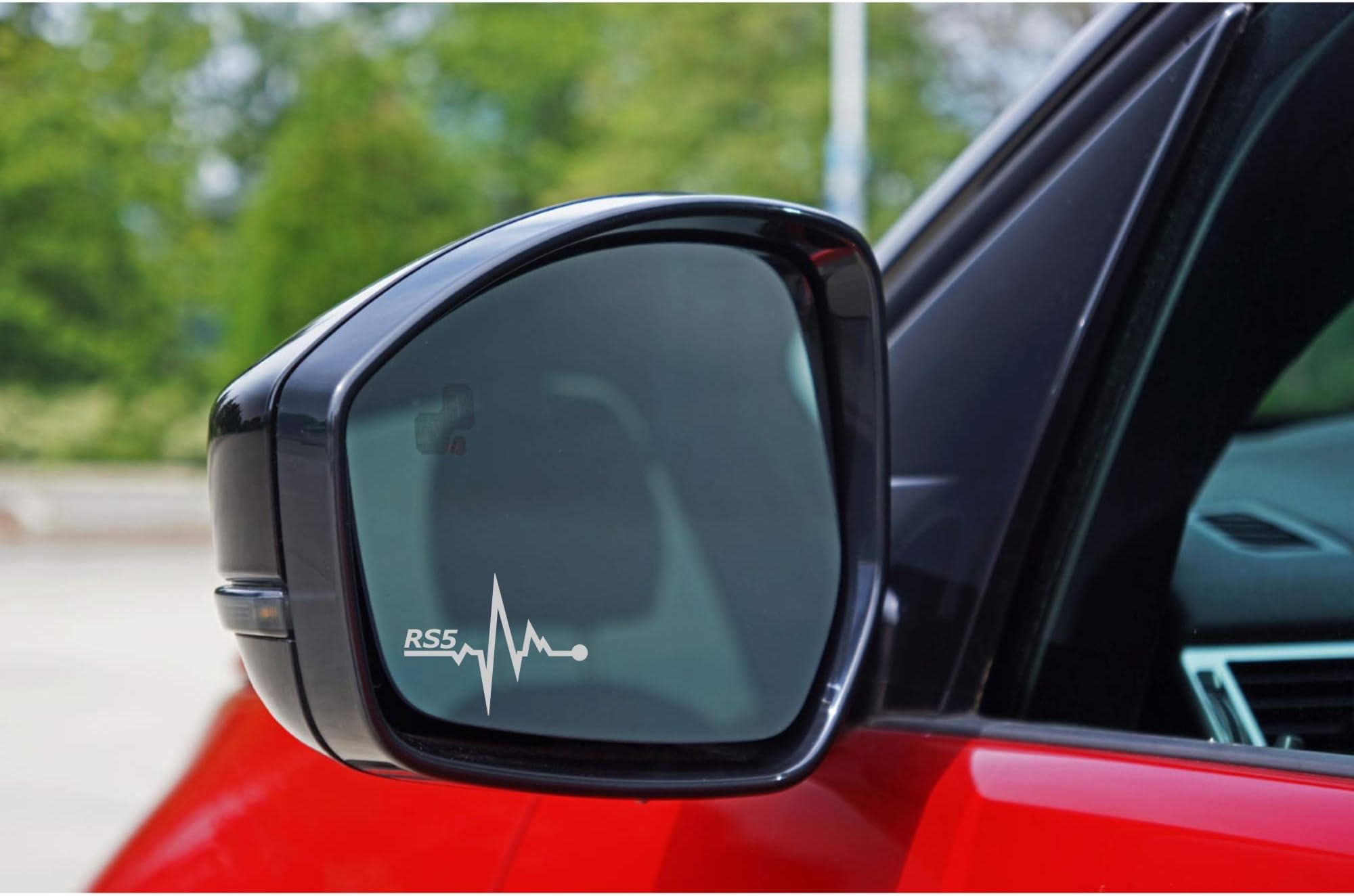 Autodomy Stickers Compatible with Audi A1 A3 A4 A5 A6 A7 S3 S4 S5 RS3 RS4 RS5 RS6 Q2 Q3 Q5 Q7 Q8 TT Pack 4 Units in Acid Vinyl for Car Mirrors RS5