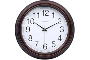 WISKALON Wall Clock Battery Operated Silent Non-Ticking Classic Quartz Clocks Decorative for Living Room, Bedroom Kitchen, Sc
