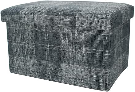 Cesun - Reposapiés plegable de tela escocesa para sala de estar